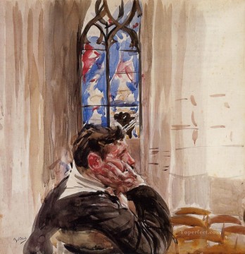 教会ジャンルの男の肖像 ジョバンニ・ボルディーニ Oil Paintings